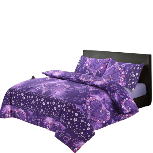 Luxury Jasmin Hearts Printed Duvet Cover & Pillowcase (Single) 2