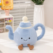 (Teapot 18cm) Teapot Cup Coffee Baguette Cinnamon Roll Baguette Plush Toys Kids Short Fabric