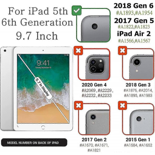 360 Rotating Protective Case for iPad 6th/5th Generation & Air 2 9.7-Inch Smart Cover 1
