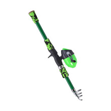 Kids Telescopic Fishing Rod & Reel Combo 165cm Fiberglass - Blue, Orange, Green