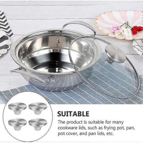 2025 new4PC Universal Pot Lid Knobs - Stainless Steel Kitchen Cookware Handle Replacement 2