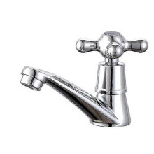 Single Cold Water Chrome Basin Faucet - Compact Bathroom Sink Tap for Home & Toilet Installation