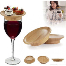 (5 Pcs)Bamboo Wine Glass Charcuterie Topper & Coaster Set - Charcuterie Board Accessories for Wine Glasses