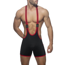 Men's Wrestling Singlet Sleeveless One-Piece Bodysuit Stretchy XL Black Swimwear Uniform