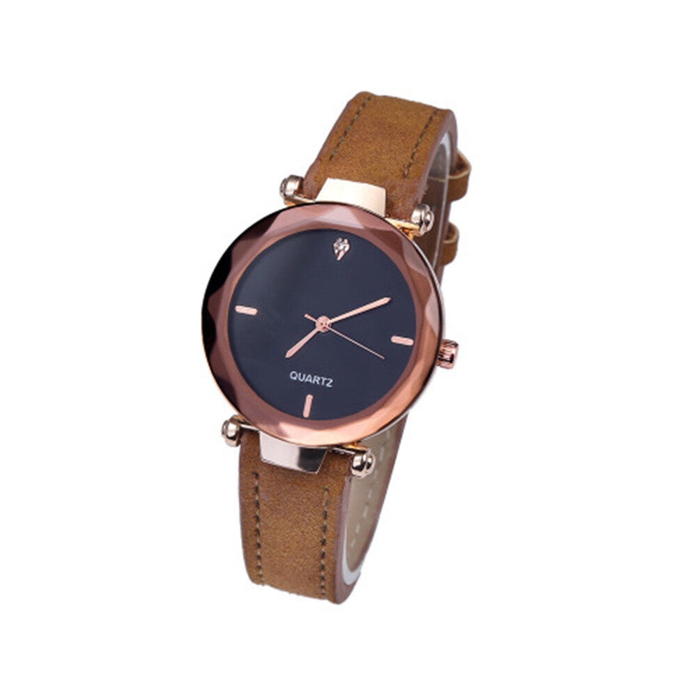 (Brown)Mujer Dama Informal Relojes Correa De Cuero Artificial AnalóGico Cuarzo Reloj De Pulsera-image