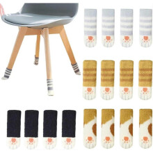 16 Pcs Cat Paw Chair Leg Socks - Elastic Furniture Feet Covers for Table & Chair Protection, Non-Slip Stretchable Booties (Black/White)