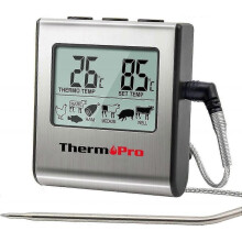 TP16 Digital Meat Thermometer with Stainless Probe - Instant-Read Cooking Tool for BBQ, Smoker, Oil, Candy, and Deep Frying