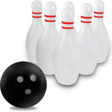 Giant Inflatable Bowling Set (14" Ball + Six 22" Pins) - Outdoor Party Game for Kids/Adults (Durable PVC)