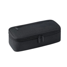 Pencil Case 2-Pack Large Capacity School Stationery Pouch Black Solid Color For Schools