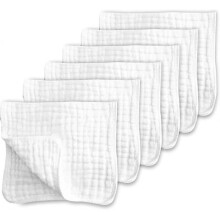 6-Pack Organic Cotton Muslin Burp Cloths 20x10” - Ultra Absorbent for Newborns & Breastfeeding Moms