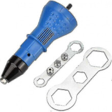 Stainless Steel Riveter Adapter Electric Riveter Gun Riveting Tool with Nozzle And Wrench for Oven, Kitchen, Diy (blue) Hy_m24