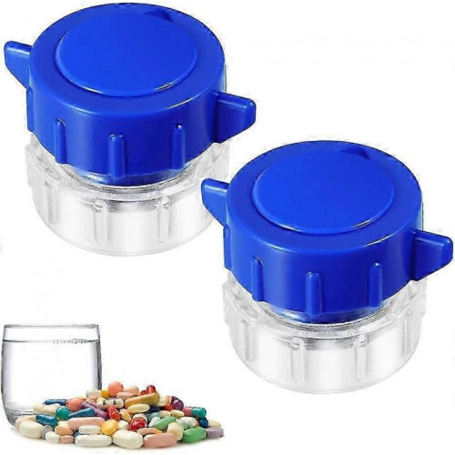 2-Pack Pill Crusher & Grinder - Medicine Splitter with Storage Box for Tablets/Powder