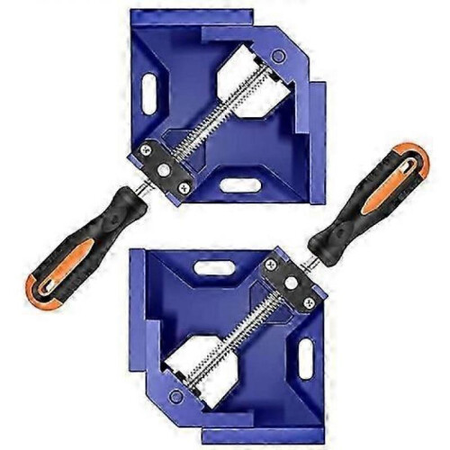 2 Pack 90 Aluminum Angle Clamps with Single Handle - Woodworking Corner Clamp Tool for DIY Projects & Framing