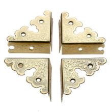 4-Piece Gold Furniture Corner Protectors - Decorative Wooden Edge Guards for Jewelry Boxes & Cabinets