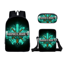 (18)Minecraft Cartoon Spiel Figur bedruckt Kinder großer Rucksack Kapazität