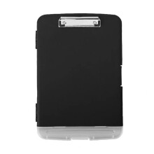 Clipboard With Box And Pen Case, Professional Sturdy Design, Storage Pen Holder, Closed Box Black