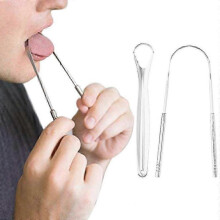 2-Pack Stainless Steel Tongue Cleaners - Dental Oral Hygiene Scrapers for Bad Breath Care