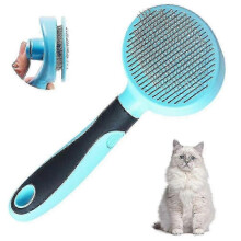 Cat Brush Soft Dog Grooming Tool Removes Loose Undercoat Self Cleaning A_m24