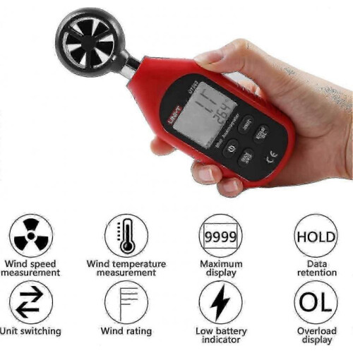 Ut363 Mini Digital Anemometer High Accuracy Wind Measuring Device Handheld Pulser Wind Speed Sensor Anemometer_m24 1