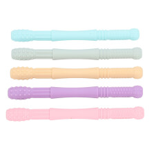 5 Stück Baby-Beißstäbchen, hohle Zähnen-Schleif-Sticks, weiche Silikonröhrchen, Beißspielzeug für Säuglinge und Kleinkinder, Stil 2
