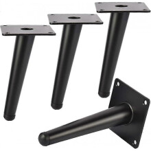 8-Inch Slanted Metal Table Legs (4-Pack) - DIY Furniture Legs with Rubber Feet & Screws