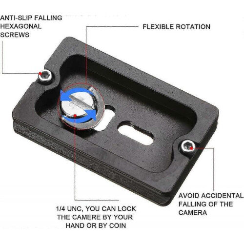 2x Quick Release Camera Plate with 1/4" Screw - Universal Tripod Mount for DSLR/Video Stabilizers 2