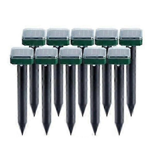 10 Pack Outdoor Solar Ultrasonic Vibration Pest Repeller Snake Repeller_m24