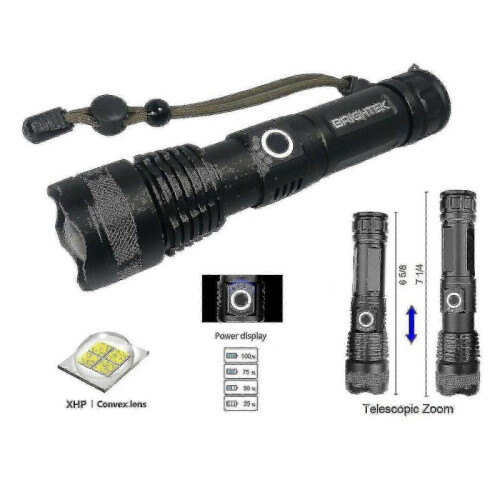 Super Bright 90000lm Led Tactical Flashlight with Rechargeable Battery Zoomable Tw_m24 1