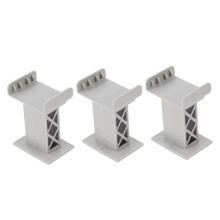 Bridge Pier 3-Piece Set Plastic Grey Railroad Bridge Model For Toy Trains Compatible With Toy Train Sets