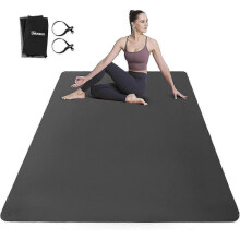 Extra-Wide 1/4 Inch Thick TPE Fitness Yoga Mat for Home Gym & Exercise - Men/Women Non-Slip Large Yoga Mat