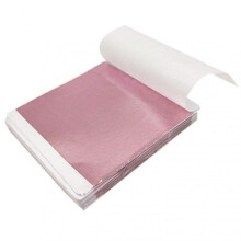 (Pink) 100 Sheets Imitation Gold Foil Paper Decorative Gold Foil Sheets for Bronzing