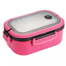(Red) Bento Lunch Box with 2 Layers Outdoor Picnic Fruit Food Container for School Office