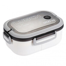 (White) Bento Lunch Box with 2 Layers Outdoor Picnic Fruit Food Container for School Office