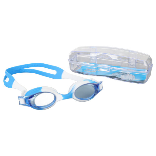 Blau-Weiß Kinderschwimmbrille Silikon+PC 1