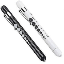 (Black White) Diagnostic Light, Pupil Lamp, Medical Penlight (2 Units), Reusable, Diagnostic, Led Pen Torch, Light, Grip With Pocket Clip
