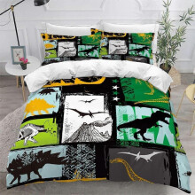 Godzilla Duvet Cover Set Boys Full Queen Size Dinosaur Comforter Cover Men Bedding Set 3D Print Cartoon Kids Microfiber 1 Piece Duvet Cover 2 Pieces P