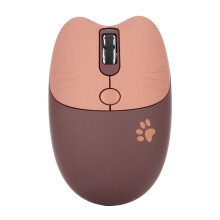 2.4G Cat Wireless Mouse – Leise, Tragbare USB-Empfänger, Süßer 3-Stufen-DPI-Maus für M3 Laptop Computer, Braun