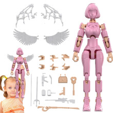 Movable Action Figure Fully Poseable Model Set For Kids Building Block Action Figures Pink For Living Room Home Car
