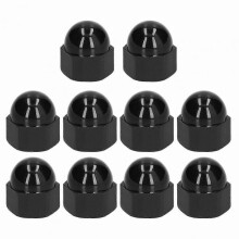 10 Pieces Plastic Black Hex Nut Covers M12 Dome Caps for Industrial Fastener Hardware Protection Supplies