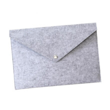 Felt Document Bag Portable Organizer With Button Closure Light Briefcase For Office And School Stylish Paper Storage