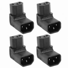 4-Pack C14 to C13 Right Angle Adapter, 2500W 2.5A-10A 250V PVC Copper IEC Power Cord for UPS, PDU, and Computer Devices