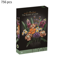 (756 Pcs)Bloemenboeket Bouwsteen 10313 10314 Abs Plastic Doe-het-zelf Montage Speelgoed Kleurrijk