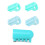 5pcs Plastic Yarn Guide Set, Adjustable, Green & Blue for Knitting 15