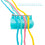 5pcs Plastic Yarn Guide Set, Adjustable, Green & Blue for Knitting 5
