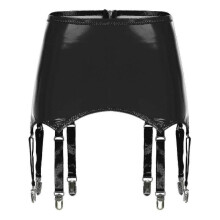 (XXXXL,Black)Womens Ladies Patent Leather Garters With Metal Clips Suspender Belt Clubwear Stage Performance Rave