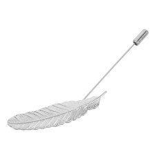 Leaf Brooch Pin Collar Bar Tie Pin Collar Stays Zinc Alloy Silver For Men Suit Shirt Collar
