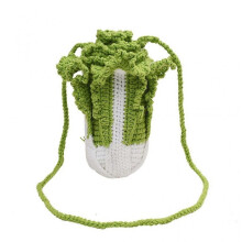 Women Shoulder Bag Small Bucket Bags Casual Handbag Knit Cabbage Party Bag
