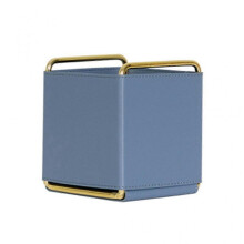 (Blue) Vintage Leather Cosmetics Holder for Case Remote Holder Box Art Craft Organizer