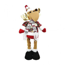 (Elk) Christmas Figurine Telescopic Santa Snowman Elk Standing for Doll Xmas Toy Decor