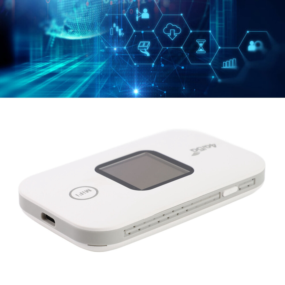 4G Mobile Wifi Router, 1.44-Inch Color Screen, 150Mbps, White 4231337838875